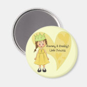 Brown Hair mama en papa's prinses Magneet (Voorkant / Achterkant)
