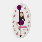 Brown Hair Pom Squad Persoonlijke keepomwille Keramisch Ornament (Rechts)