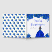 Brown Hair Princess Blue Quinceanera Guest Book Gastenboek (Volledig)