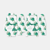 Brown Hair Princess Green Floral Quinceanera Bedankdoosjes (Uitgevouwen)