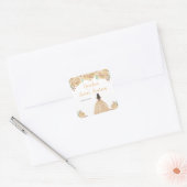 Brown Hair Princess Peach Floral Sweet Sixteen  Vierkante Sticker (Envelop)