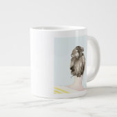 Brown Hair Top Knot Bun Grote Koffiekop (Voorkant rechts)