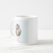 Brown Hair Top Knot Bun Koffiemok (Voorkant links)