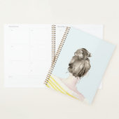 Brown Hair Top Knot Bun Planner (Display)