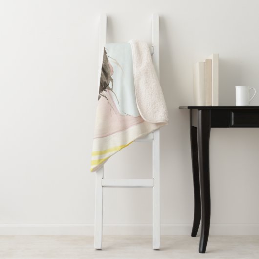 Brown Hair Top Knot Bun Sherpa Deken (In situ)