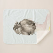 Brown Hair Top Knot Bun Sherpa Deken (Voorkant (horizontaal))