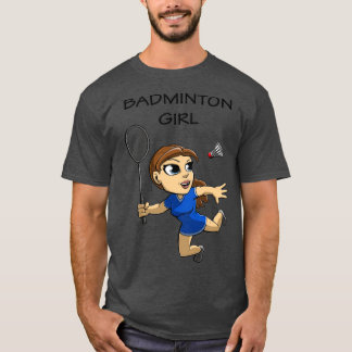 Brown Haire Badminton Girl is eigenaar van het ger T-shirt