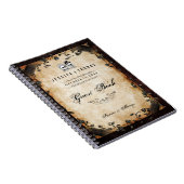 Brown Halloween Wedding Gothic Skeleton GUEST BOOK Notitieboek (Rechterzijde)