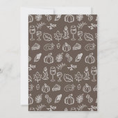 Brown Hand Drawn Whimsical Thanksgiving Dinner Kaart (Achterkant)