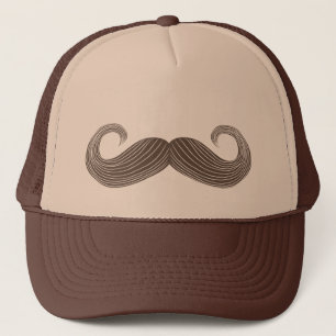 Brown Handlebar Mustache Trucker Hat Trucker Pet
