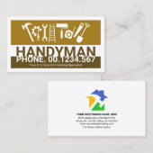 Brown Handyman Tools Layers Home Renovation Visitekaartje (Voorkant / Achterkant)