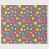 Brown Happy Birthday Polka Dots Cadeaupapier (Vlak)