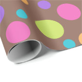 Brown Happy Birthday Polka Dots Cadeaupapier (Rol Hoek)