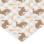 Brown Hare And Carrots Beige Pattern Cute Easter Tafelkleed (Gekanteld)
