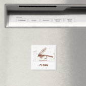 "Brown Hare's Ear" Dish Washer Status Magnet (Insitu (Vaatwasser))
