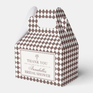 Brown Harlequin Checkered Bridal Shower Bedankdoosjes