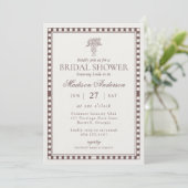 Brown Harlequin Checkered Bridal Shower Kaart (Staand voorkant)