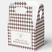 Brown Harlequin Checkered Bridesmaid Proposal Box Bedankdoosjes (Open)