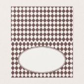 Brown Harlequin Checkered Folded Place Cards Kaart (Buitenkant ongevouwen)