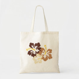 Brown Hawaiian Flowers Canvas tas
