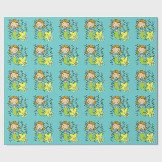 Brown Hazard Mermaid Cadeaupapier (Vlak)