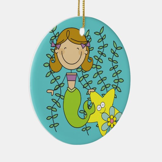 Brown Hazard Mermaid Keramisch Ornament (Rechts)