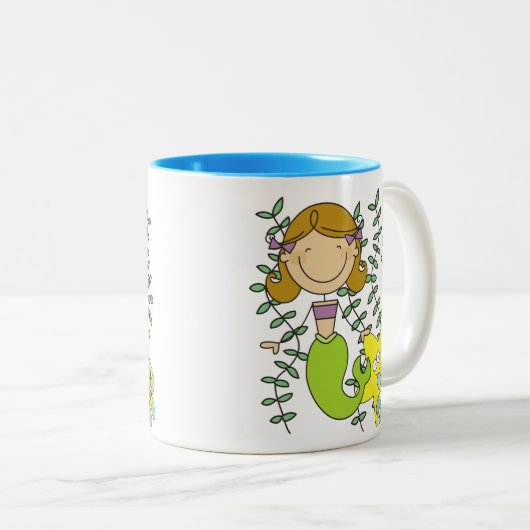 Brown Hazard Mermaid Tweekleurige Koffiemok (Voorkant rechts)