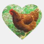 Brown Hen Hart Sticker (Voorkant)