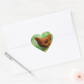 Brown Hen Hart Sticker (Envelop)