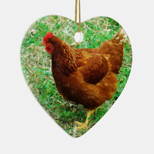 Brown Hen Keramisch Ornament (Rechts)