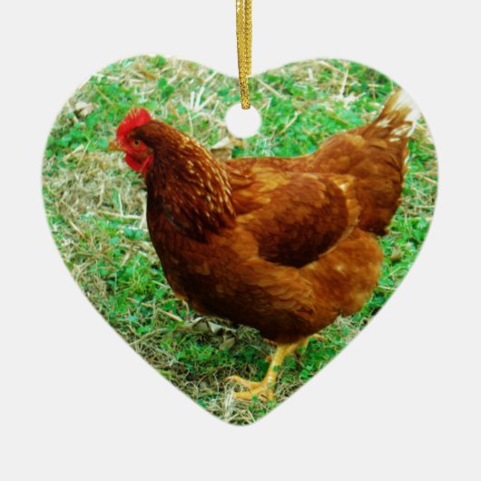 Brown Hen Keramisch Ornament (Voorkant)