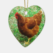 Brown Hen Keramisch Ornament (Links)