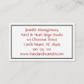 Brown Henna Hand Yoga Instructor Visitekaartje (Achterkant)