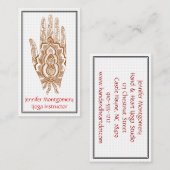 Brown Henna Hand Yoga Instructor Visitekaartje (Voorkant / Achterkant)