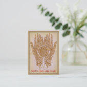 Brown Henna Hands Yoga Studio Visitekaartje (Staand voorkant)