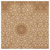 Brown Henna Lace Print Flower Pattern Fabric Stof (Close Up)
