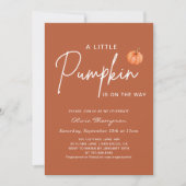 Brown Herfst Little Pumpkin Baby shower Kaart (Voorkant)