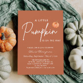 Brown Herfst Little Pumpkin Baby shower Kaart