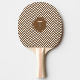 Brown Herringbone Custom Ping Pong Paddle Tafeltennisbatje