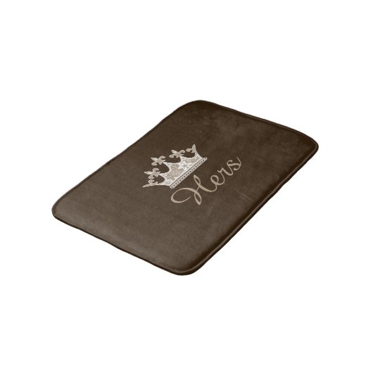 Brown Hers Crown Bath Mat (Gekanteld)