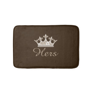 Brown Hers Crown Bath Mat