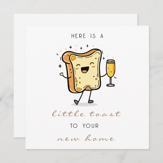 Brown Hier is een kleine toast op je nieuwe huis Feestdagenkaart (Voorkant / Achterkant)