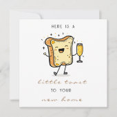 Brown Hier is een kleine toast op je nieuwe huis Feestdagenkaart (Voorkant)