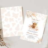 Brown Highland Koe Baby shower Kaart