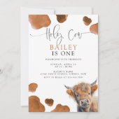 Brown Highland Koe Uitnodigen, Heilige Koe Verjaar Kaart (Voorkant)