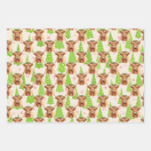 Brown Highland Miniature Cow Christmas Inpakpapier Vel (Voorkant)