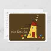 Brown Home Sweet Home / We verhuisden Briefkaart (Voorkant / Achterkant)