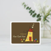 Brown Home Sweet Home / We verhuisden Briefkaart (Staand voorkant)