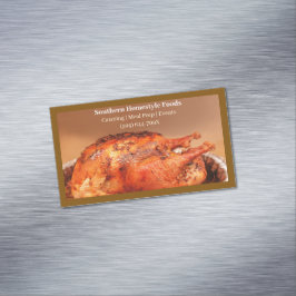 Brown Homestyle Gekookte Turkije bereide voedingsm Magnetisch Visitekaartje