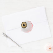 Brown Horror Eyeball Ronde Sticker (Envelop)